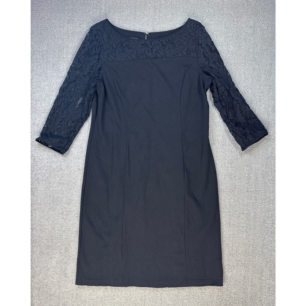 Talbots Dress Lace‎ Black Cocktail Timeless Career Size 12